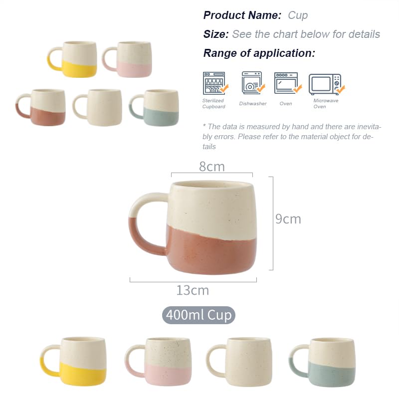 Novelty Speckled Two-Tone Mug for Coffee and Tea, 400ml 13oz