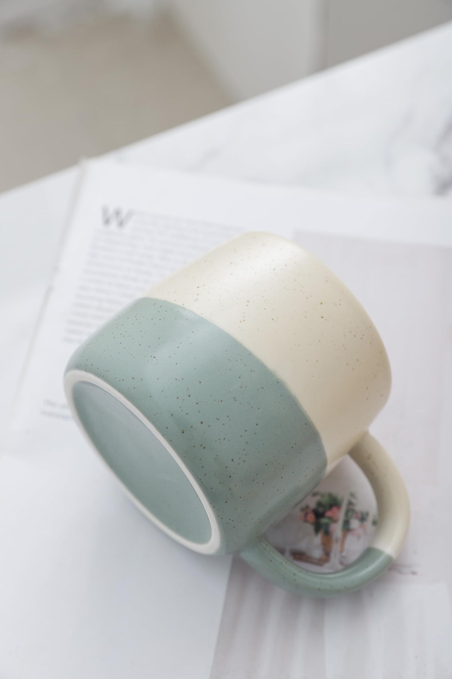 Novelty Speckled Two-Tone Mug for Coffee and Tea, 400ml 13oz