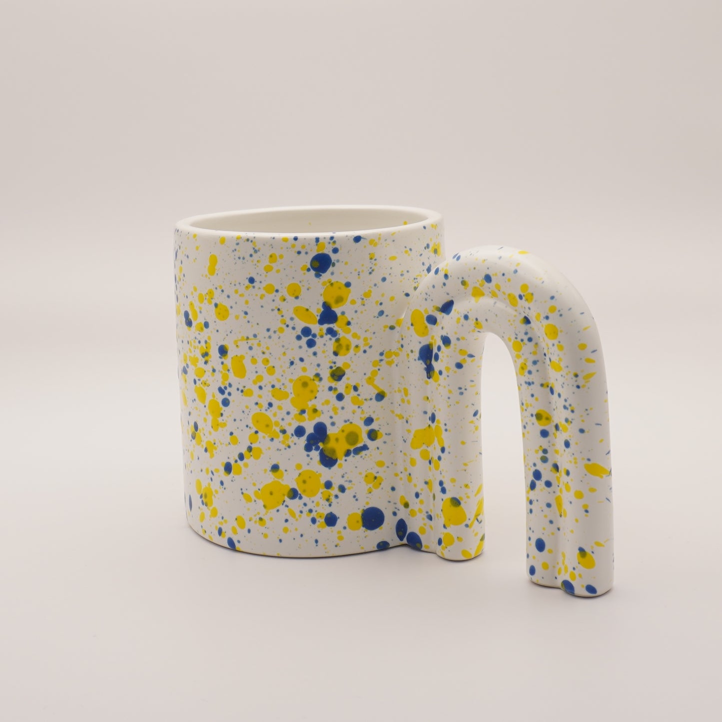 Unique Arch Handle Mug with Multicoloured Paint Splash, 425ml 14oz