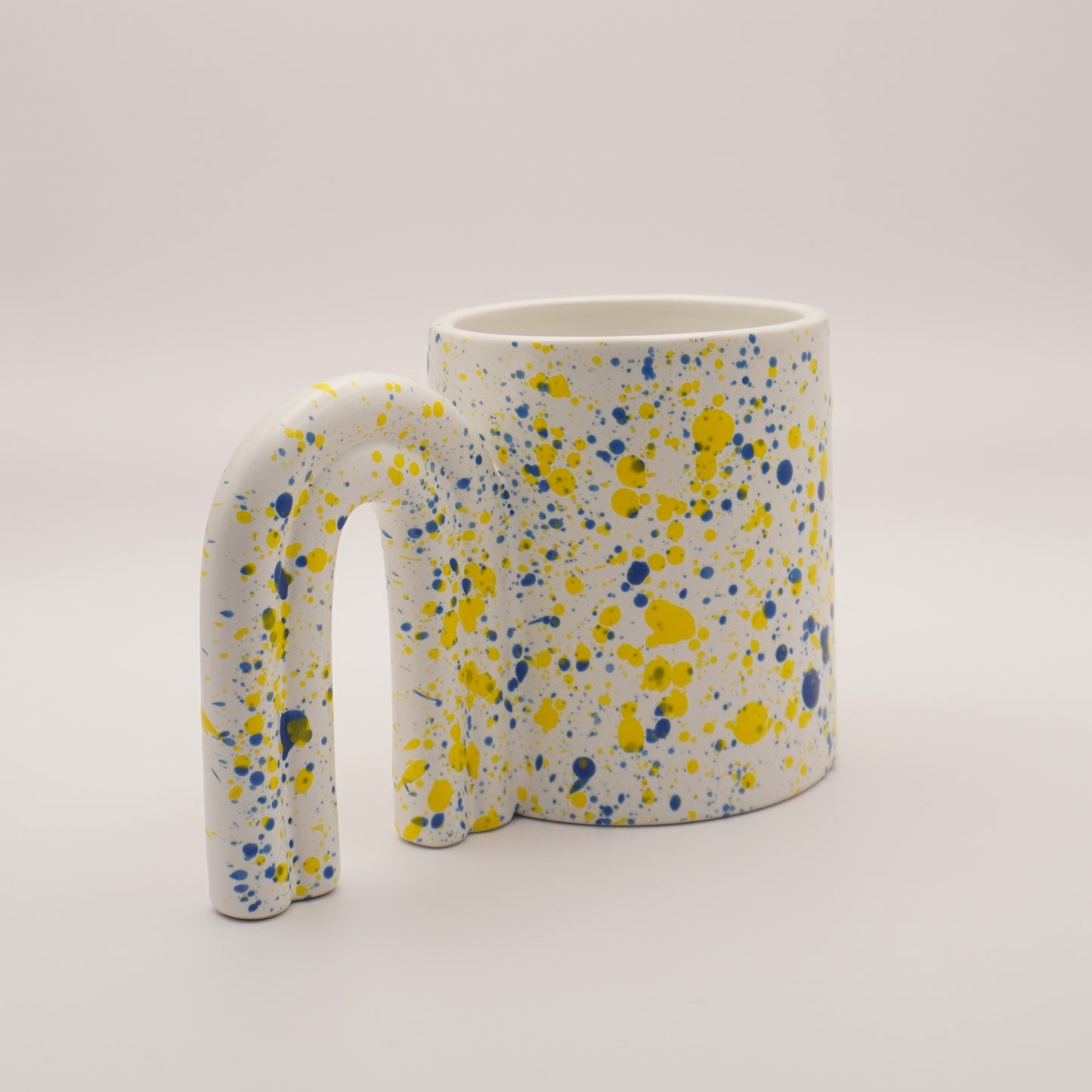 Unique Arch Handle Mug with Multicoloured Paint Splash, 425ml 14oz