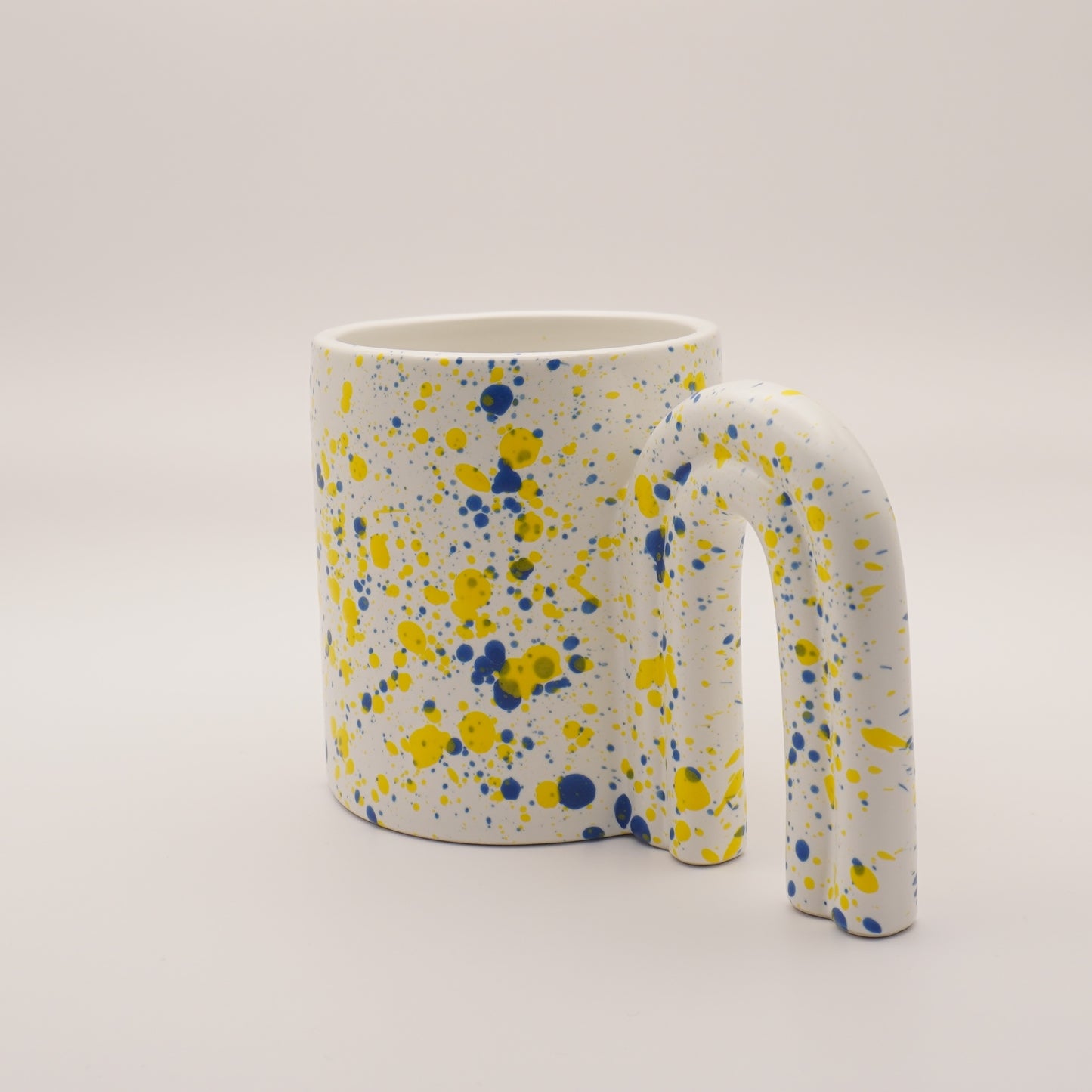 Unique Arch Handle Mug with Multicoloured Paint Splash, 425ml 14oz