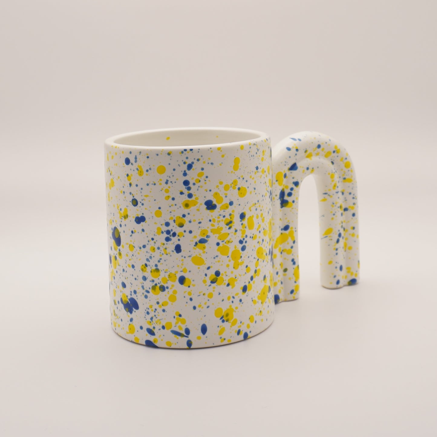 Unique Arch Handle Mug with Multicoloured Paint Splash, 425ml 14oz