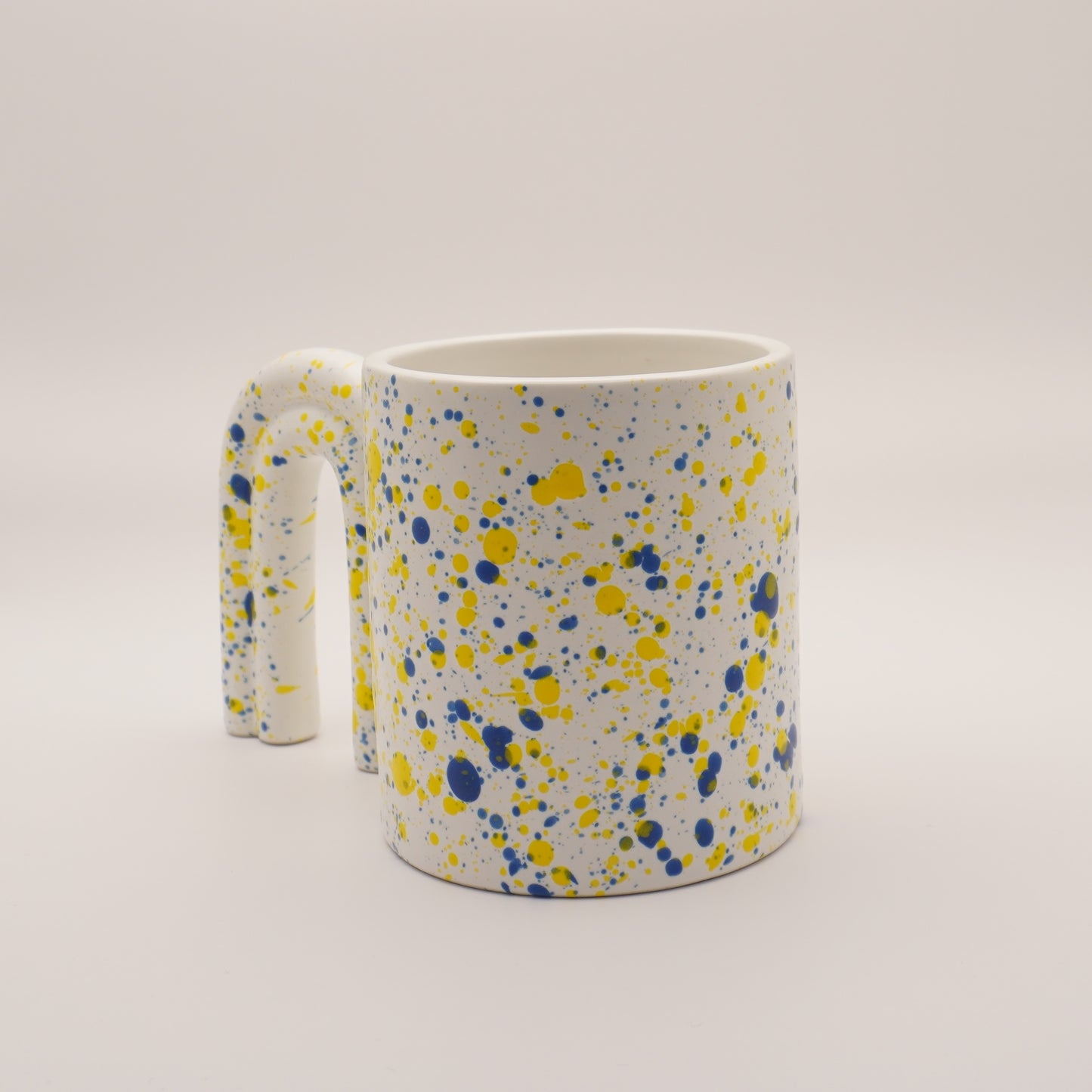 Unique Arch Handle Mug with Multicoloured Paint Splash, 425ml 14oz