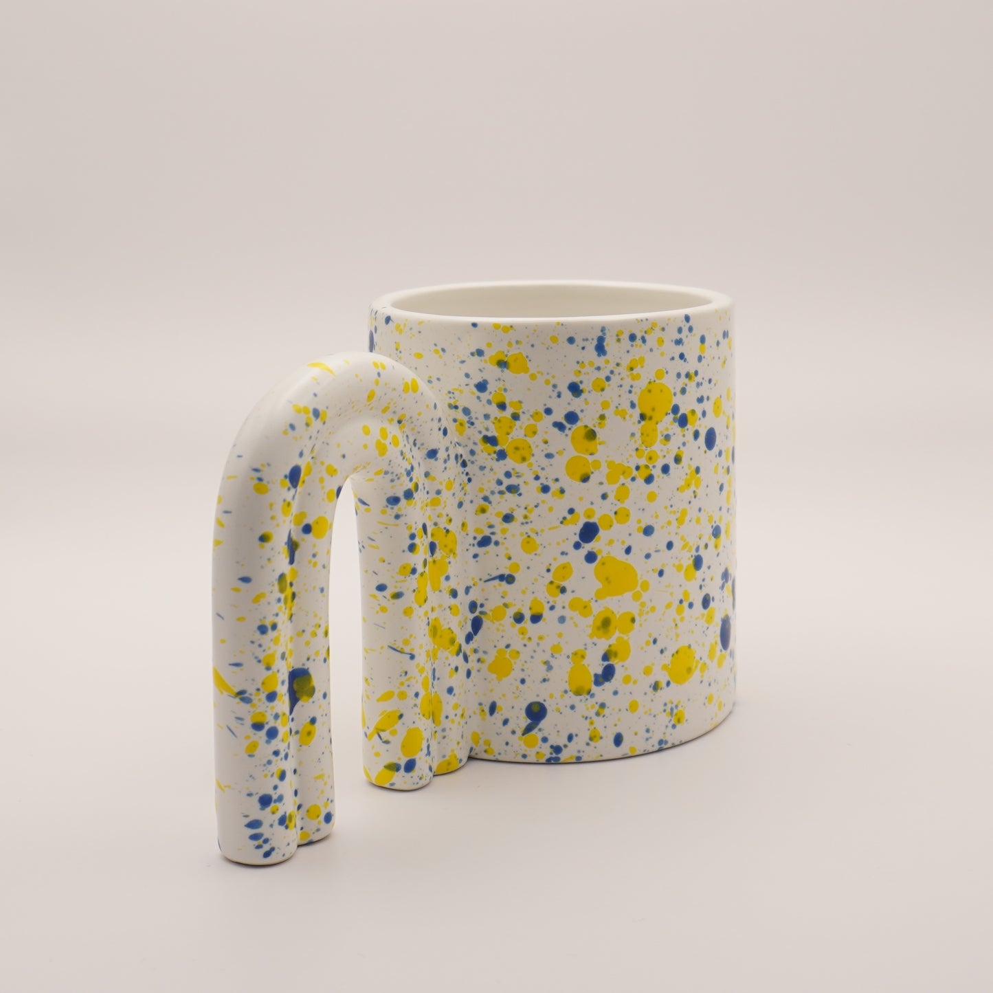 Unique Arch Handle Mug with Multicoloured Paint Splash, 425ml 14oz